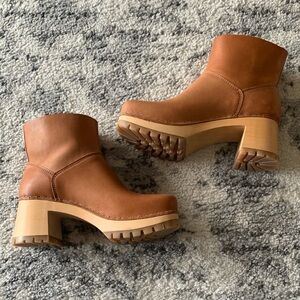 Swedish Hasbeens Brown Leather Ankle Boots